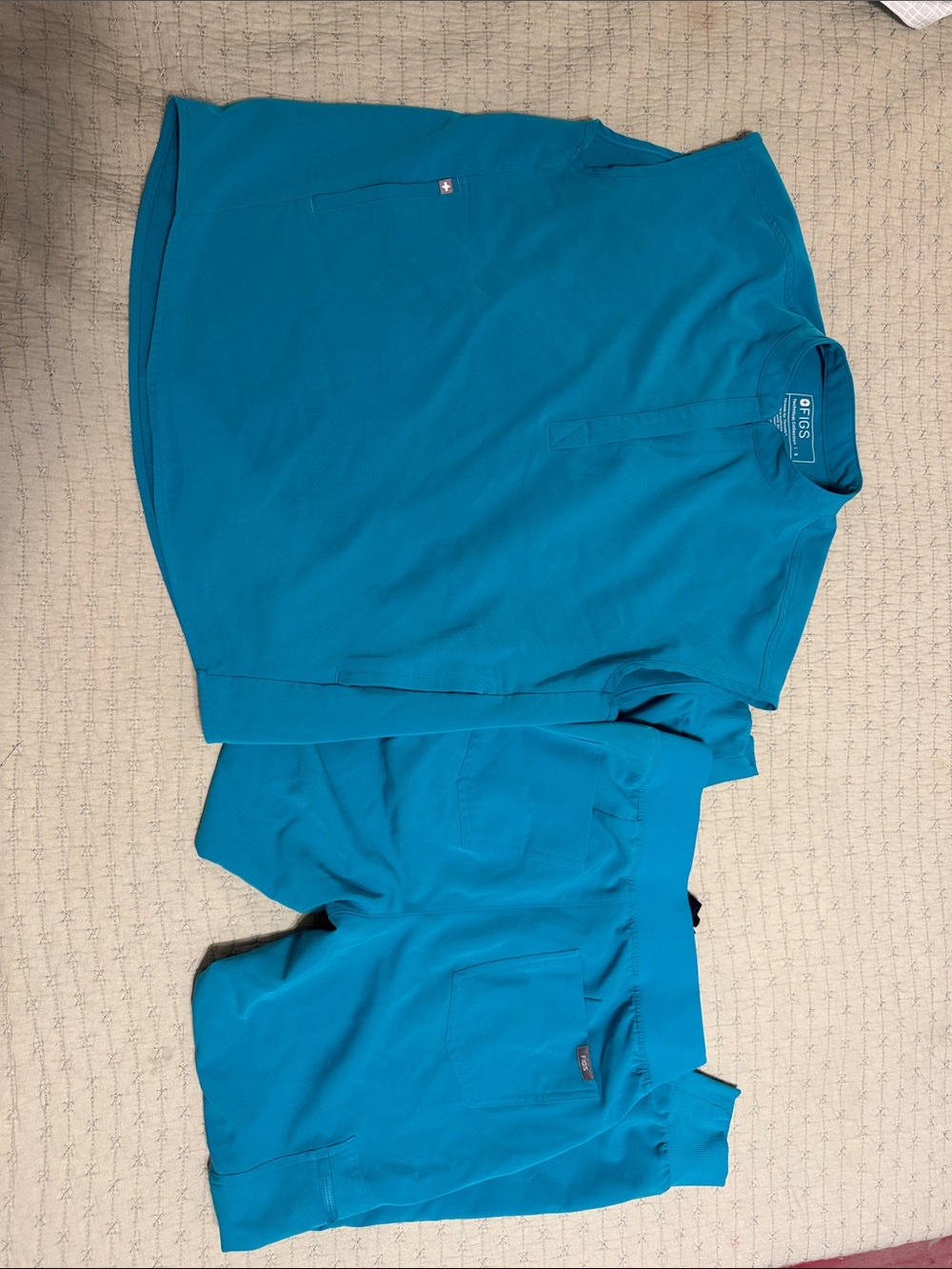 Figs Teal Blue Scrub Set - Rafaela Top & Zamora Jogger both size S - Picture 4 of 4